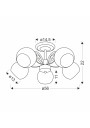 Graphite ceiling light 5xE27 black 56 cm - product dimensions