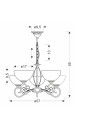Horizon pendant light 5xE27 patynowy 57 cm - product dimensions