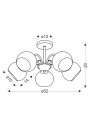 Lampa wisząca Pascal 5xE27 patynowy 52 cm - wymiary produktu