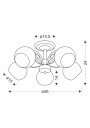 Cromat ceiling light 5xE27 black 58 cm - product dimensions