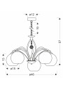 Lampa wisząca Sandrine 3xE27 srebrny 46 cm - wymiary produktu