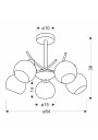 Lunore ceiling light 5xE27 gold 54 cm - product dimensions