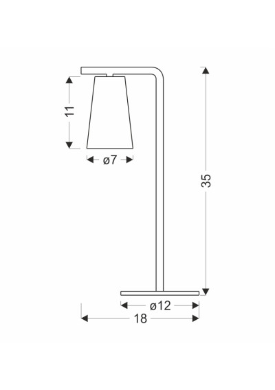 Lampa stołowa Gu10 1xGU10 czarny 18 cm - wymiary produktu