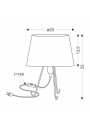 Elva table lamp 1xE14 pink 20 cm - product dimensions