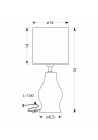 Lampa stołowa Navia 1xE14 beżowy 14 cm - wymiary produktu