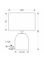 Lampa stołowa Tafla 1xE14 beżowy 25 cm - wymiary produktu