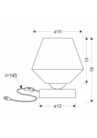 Reni table lamp 1xE14 black 15 cm - product dimensions