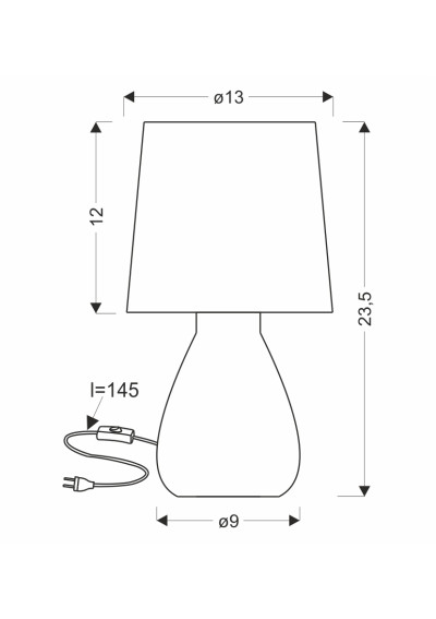 Lampa stołowa Lilu 1xE14 beżowy 13 cm - wymiary produktu