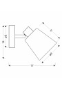 Baron wall light 1xG9 gold 17 cm - product dimensions
