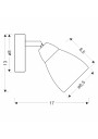 Lampa ścienna Estello 1xG9 srebrny 17 cm - wymiary produktu