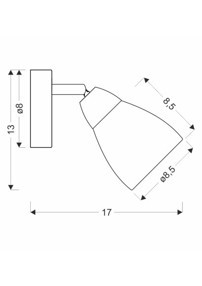 Lampa ścienna Estello 1xG9 srebrny 17 cm - wymiary produktu