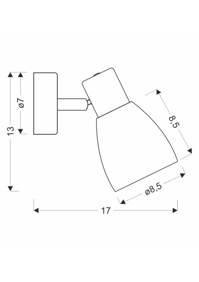 Axel wall light 1xE14 black 17 cm - product dimensions