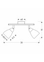Lampa sufitowa Estello 2xG9 srebrny 39 cm - wymiary produktu