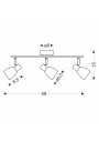 Axel ceiling light 3xE14 black 59 cm - product dimensions