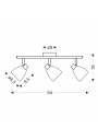 Lampa sufitowa Jeffrey 3xG9 srebrny 54 cm - wymiary produktu