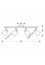 Lampa sufitowa Jeffrey 4xG9 srebrny 72 cm - wymiary produktu