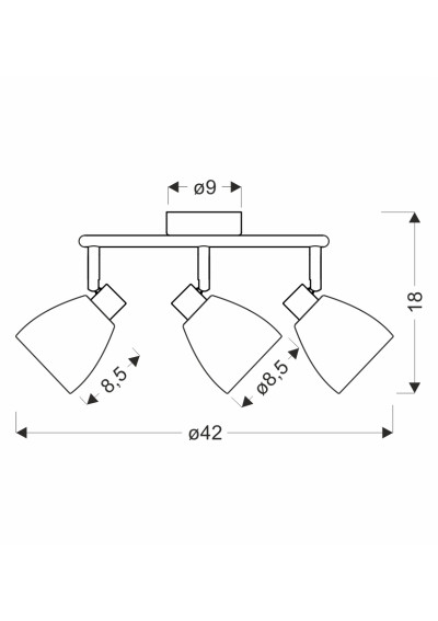 Jeffrey pendant light 3xG9 silver 42 cm - product dimensions