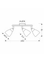 Estello ceiling light 3xG9 silver 52 cm - product dimensions