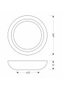 Plafon Abruzzo 24 W LED 4000 K szaro drewniany, klosz biały 40 cm - wymiary produktu