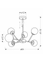 Lampa wisząca Belweder 6xE14 srebrny 64 cm - wymiary produktu