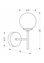 Belweder wall light 1xE14 chromee 19 cm - product dimensions