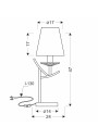 Vitoria table lamp 1xE14 patynowy 24 cm - product dimensions