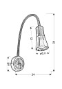 Arena wall light 1xE14 white 24 cm - product dimensions