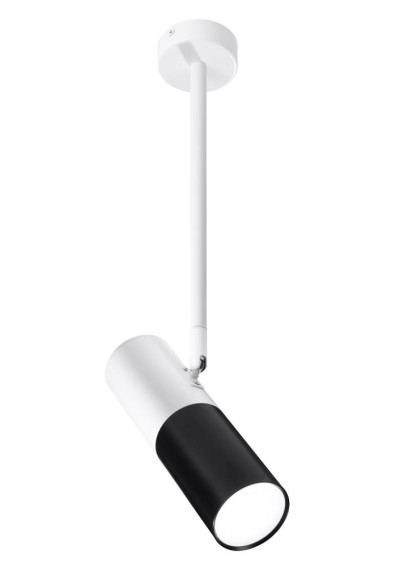 Tuba pendant light 1xGU10 black and white 19,5 cm