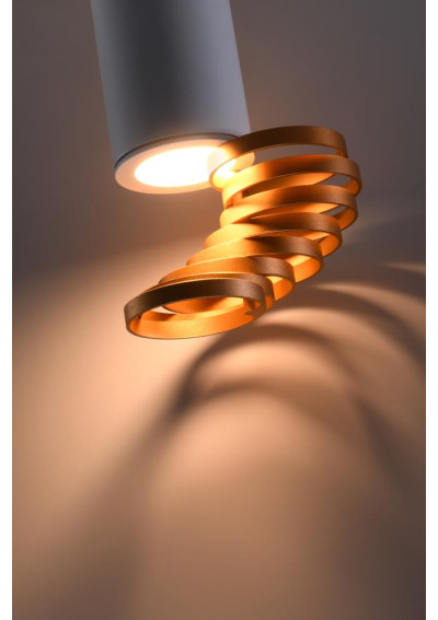 Tuba ceiling light 1xGU10 white/gold 6 cm - product image 1