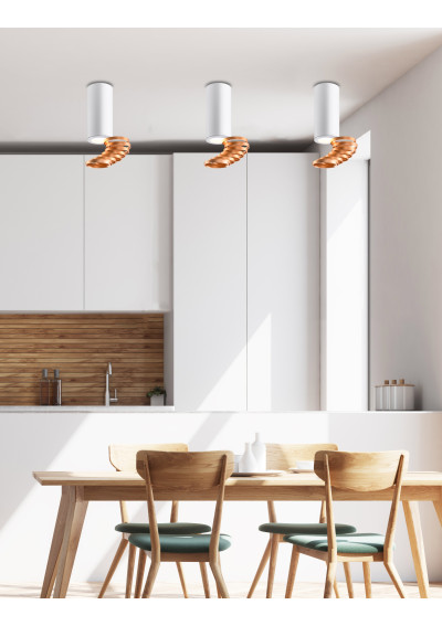 Lampa sufitowa Tuba 1xGU10 biały+złoty 6 cm - zdjęcie produktu 2
