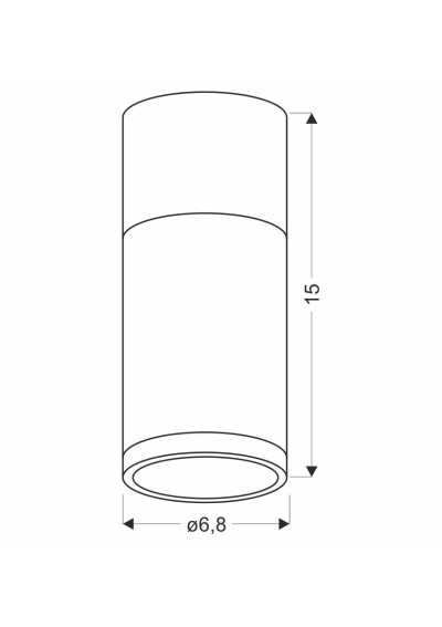 Tuba ceiling light 1xGU10 grey/drewniany 6,8 cm - product dimensions