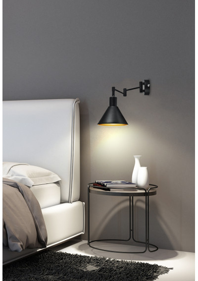 Copenhagen wall light 1xE14 black 37,5 cm