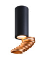 Lampa sufitowa Tuba 1xGU10 czarny + złoty 6 cm