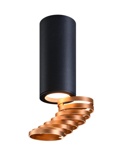 Tuba ceiling light 1xGU10 black / gold 6 cm