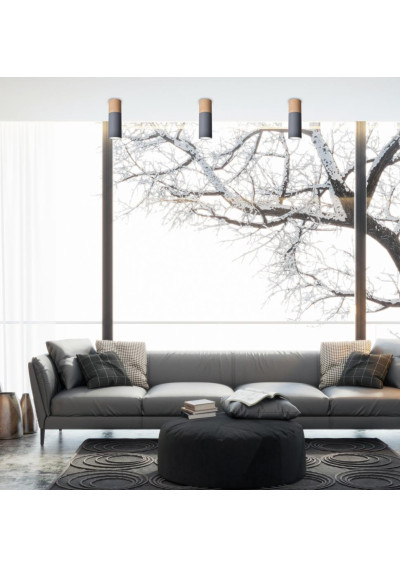 Tuba ceiling light 1xGU10 grey/drewniany 6,8 cm