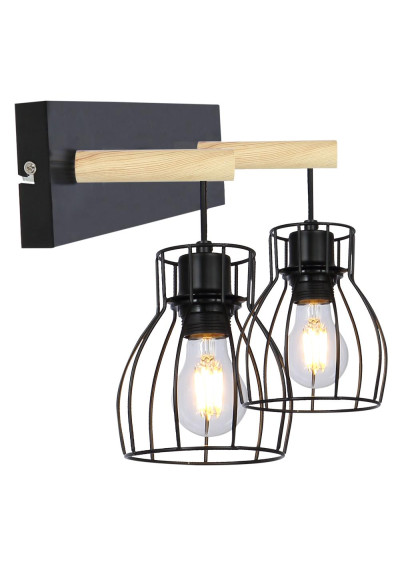 Bernita wall light 2xE27 black 28 cm