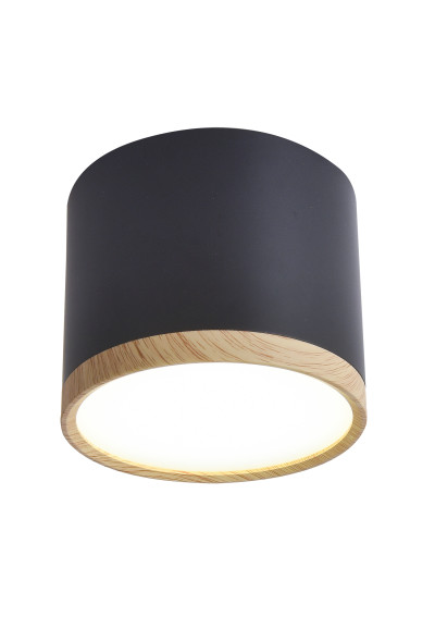 Tuba ceiling light 9 W LED 4000 K black / drewniany 8,8 cm - product image 1