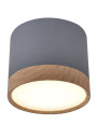 Lampa sufitowa Tuba 9 W LED 4000 K szary+drewniany 8,8 cm