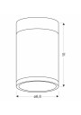 Tuba ceiling light 1xGU10 grey/drewniany 6,8 cm - product dimensions