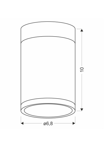 Tuba ceiling light 1xGU10 grey/drewniany 6,8 cm - product dimensions