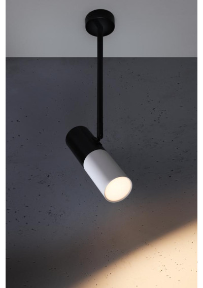 Tuba pendant light 1xGU10 black and white 19,5 cm - product image 1