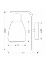 Lampa ścienna Moldo 1xE27 czarny 17,4 cm - wymiary produktu