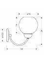 Lampa ścienna Medina 1xE27 nikiel mat 25 cm - wymiary produktu