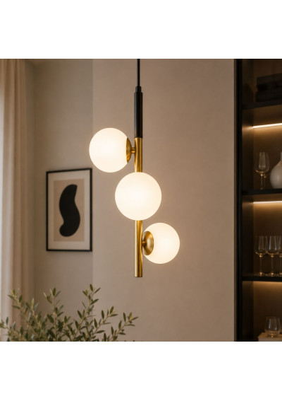 Duo pendant light 3xE14 matt black / gold 32,5 cm
