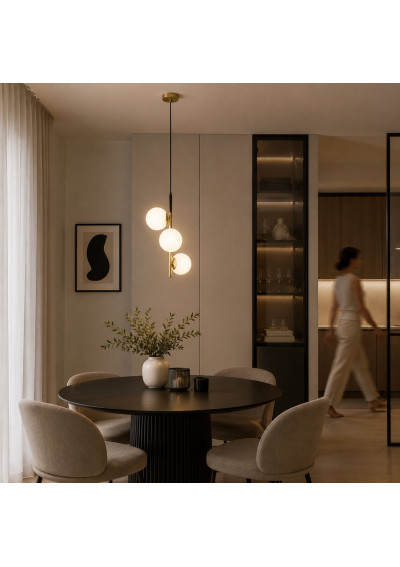 Duo pendant light 3xE14 matt black / gold 32,5 cm - product image 1