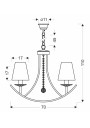 Vitoria pendant light 4xE14 patynowy 70 cm - product dimensions