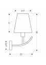 Lampa ścienna Vitoria 1xE14 patynowy 22 cm - wymiary produktu