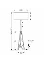 Float floor lamp 1xE27 black / red 173 cm - product dimensions