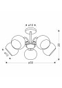 Nestor pendant light 5xE27 patynowy 50 cm - product dimensions