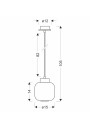 Uliana pendant light 1xE27 white 15 cm - product dimensions
